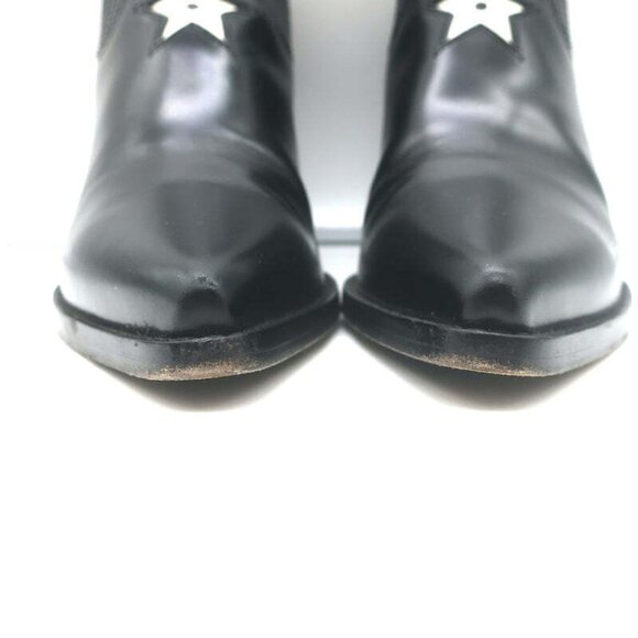 Christian Dior L.A. Ankle Boots Black Leather Size 36.5 Western Booties - Picture 5 of 12